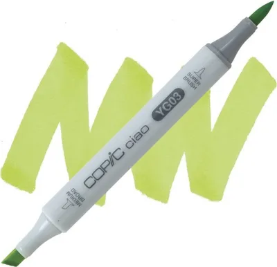 Immagine prodotto di COPIC Ciao Pennello e scalpello bifacciale, YG03 Giallo verde