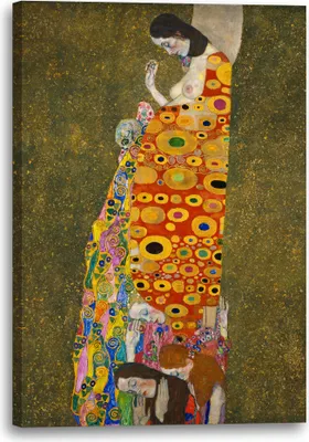 Produktbild von Leinwandbild (60x80cm): Gustav Klimt - Hoffnung II (1907-1908), echter Holz-Keilrahmen inkl. Aufhänger, handgefertigt in Deutschland
