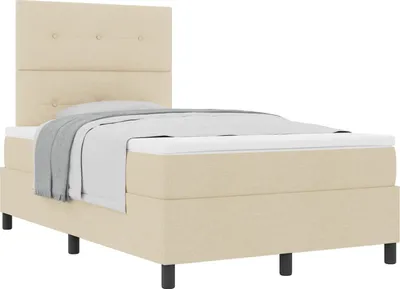 Produktbild von Boxspringbett mit Matratze Creme 120 x 190 cm Stoff