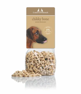 Produktbild von CHENY&FRIENDS Dog Biscuits chikky bone - knochenförmige Hundekekse mit Hühnchen, 125g