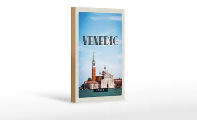Produktbild von Holzschild Reise 12x18 cm Venedig Italy Tourismus Urlaub Poster