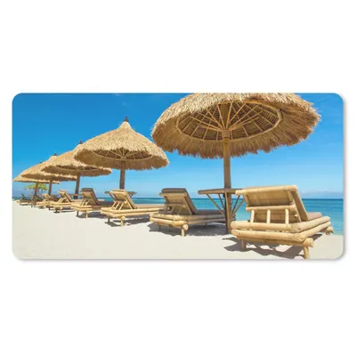 Produktbild von MuchoWow® Mauspad Mousepad Strandkorb - Strand - Sonnenschirm - Meer - Sommer 60x30 cm - Mousepads - Maus Mat - Pad - Mausunterlage - Nachhaltig