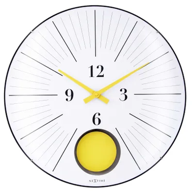 Productafbeelding van NeXtime - 3541YL - Wandklok - 50 cm - zwart - Duomo 50 met slinger