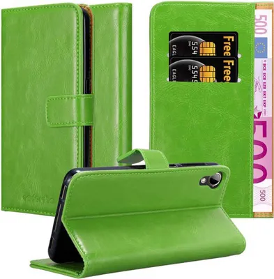Produktbild von Cadorabo Hülle für HTC Desire 10 LIFESTYLE / Desire 825 Schutzhülle in Grün Handyhülle Book Tasche Case Etui Luxury
