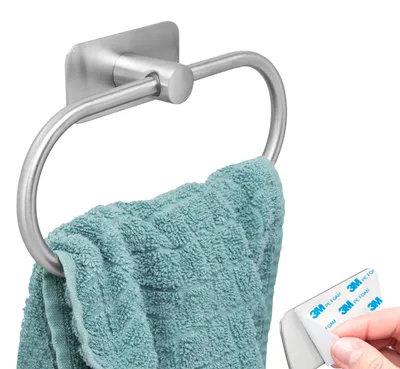 Immagine prodotto di bremermann serie bagno PIAZZA TAPE - Anello portasciugamani senza foratura - con cuscinetto adesivo, portasciugamani in acciaio inox satinato