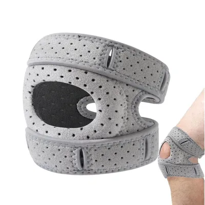 Produktbild von 1 Stück Kniebandage Sport & Alltag - Verstellbare Kniemanschette mit Seitenstabilisatoren, Meniskus & Knieschmerzen Unterstützung für Damen & Herren