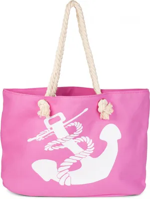 Produktbild von styleBREAKER XXL Strandtasche mit Anker Print | maritimer Look in Flechtoptik | Shopper Badetasche 57 x 33 x 32 cm