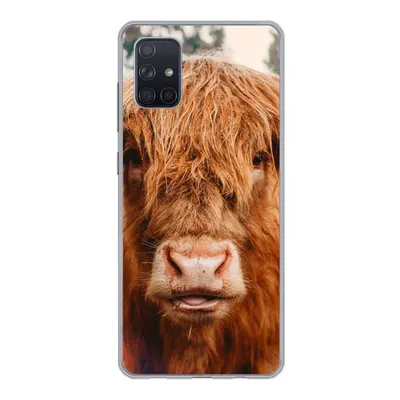 Produktbild von MuchoWow® Handyhülle Schutzhülle Hülle für Samsung Galaxy A71 Kuh - Schottischer Hochländer - Hörner - Braun - Landschaft Silikon Softcase Handy Hülle - Kartenbesitzer