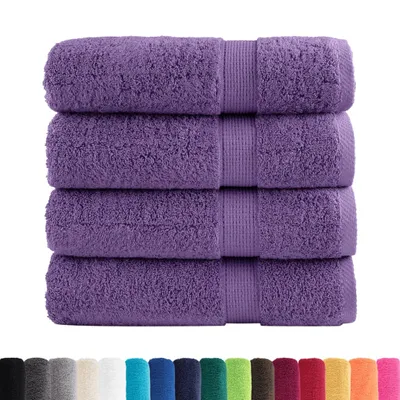 Image de vidaXL Serviettes Premium SOLUND 4 pcs. Lilas 50x100 cm 600 g/m