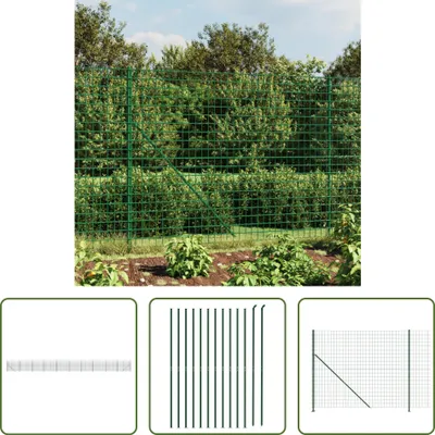 Produktbild von The Living Store Maschendrahtzaun mit Bodenflansch Grün 1,4x25 m