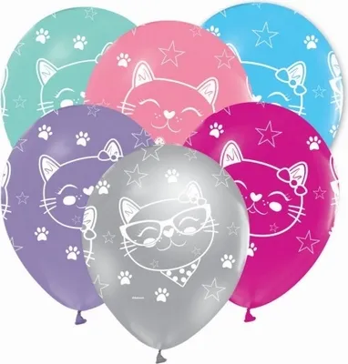 Produktbild von Katzen Party 6 Luftballons bunt
