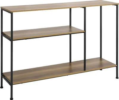 Immagine prodotto di SoBuy Tavolo consolle Tavolo da ingresso Cassettiera Tavolino laterale Tavolino con 3 ripiani - L120 x P30 x H80cm, struttura in acciaio, stile industriale
