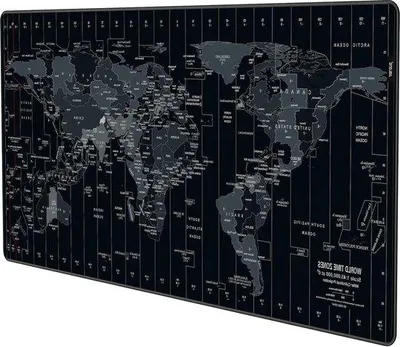 Image de Tapis de souris gaming - 900 x 400 x 3 mm - Carte du monde noire
