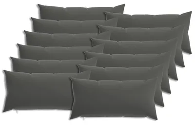 Zdjęcie produktu dla Pokrowce na poduszki vidaXL, 12 sztuk, kolor antracytowy, 40 x 80 cm, poliester
