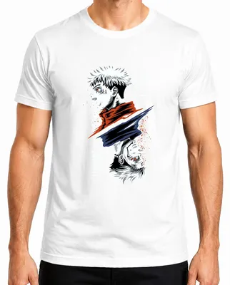 Obrázok produktu pre Jujutsu Kaisen Yuji Itadori Kletba s dvojitou tvárou Anime Gift Pánske tričko, biele, XL