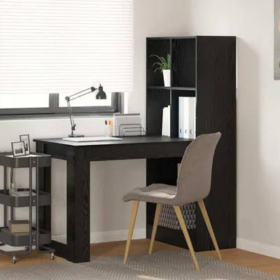 Produktbild von Maison Exclusive - Schreibtisch mit Regal Schwarz Eichen-Optik 122 x 67 x 145 cm