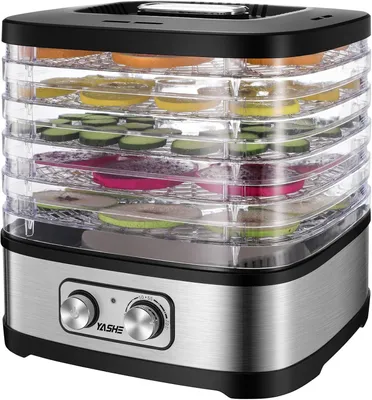 Image de YASHE GGJ-261A Déshydrateur Alimentaire, 5 Plateaux Réglables en Hauteur, Sans BPA, Argent