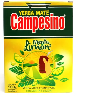 Obrázok produktu pre Campesino Menta Limon Yebra Mate Čaj 500g | Lemon Mate Čaj | Yerba Mate Čaj z Paraguaja sypaný 0,5kg