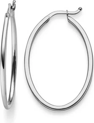 Produktbild von Ohrringe Creolen 35x1,5mm Ohrschmuck aus 585 Gold Weißgold oval