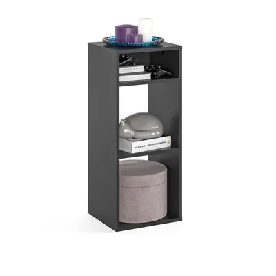 Produktbild von KOMTO Regal Bücherregal Klein Standregal Würfelregal Büroregal Bücherschrank RIM2 für Kinderzimmer Regal Wohnzimmer 33,8 х 30,7 х 80,4 cm Schwarz