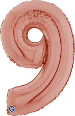 Produktbild von Riesenzahl Folienballon 26"/66cm | Rosegold Zahl: 9