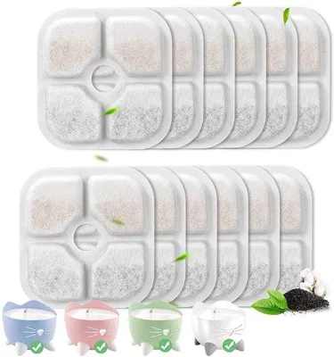 Immagine prodotto di Filtro per l'acqua del gatto - Filtro a tre strati - Bianco - Filtro per l'acqua del gatto - Igienico e pulito - Adatto per.
