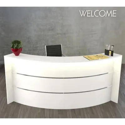 Produktbild von Kerkmann Theke Bogentheke Bari (B)2574x(T)1225x(H)1120mm Weiß-kein Stauraum-ohne Beleuchtung
