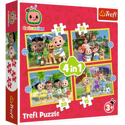 Obrázek produktu pro TREFL Puzzle Cocomelon: Seznamte se 4v1 (12,15,20,24 dílků)
