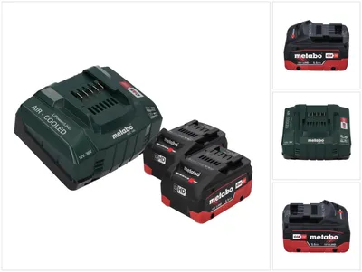 Immagine prodotto di Set base Metabo 2x batteria LiHD 18 V 5,5 Ah Li-Ion sistema CAS ( 685122380 ) + caricatore ASC 145 RAFFREDDATO AD ARIA