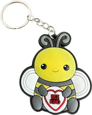 Produktbild von Schlüsselanhänger Mini Anhänger Geschenk Cartoon Schlüsselanhänger Silikon Schlüsselanhänger für Handyhülle Charme Rucksack Geschenk SA Love Hearts Biene
