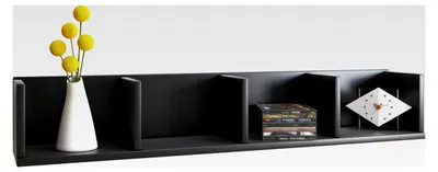Produktbild von Hängendes Holzregal | platzsparendes Regal | Maße: H. 15 x B. 97 x T. 17 cm | Aufbewahrungsregal | Bücherregal | Wandboard
