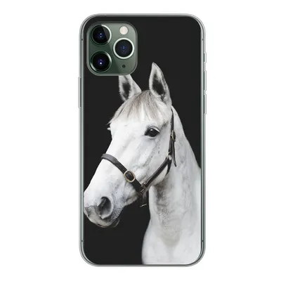 Produktbild von MuchoWow® Handyhülle Schutzhülle Hülle für iPhone 11 Pro Pferd - Halfter - Weiß Silikon Softcase Handy Hülle - Handy
