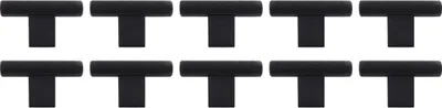 Immagine prodotto di Natural Goods Berlin Maniglia per mobili WAAGE, pomolo per mobili, maniglia per armadi, pomolo per cassetti e porte, nero, 10 pezzi