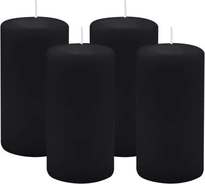 Produktbild von 4er Set Adventskranzkerzen Schwarz Ø 60 x 100 mm