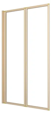 Obrázek produktu pro Vanová zástěna, rozměry 70 x 120 cm, 2 díly, skládací, zlatá barva, hliník, tvrzené sklo (ESG)