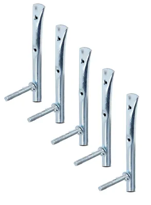 Zdjęcie produktu dla Alberts 855970 Uchwyt na felgę, ocynkowany na niebiesko, głębokość 100 mm, wysokość 200 mm, zestaw 5 szt