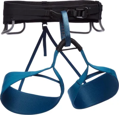 Hüftgurt "Solution" von Black Diamond in Schwarz und Blau; geeignet für Klettern.
