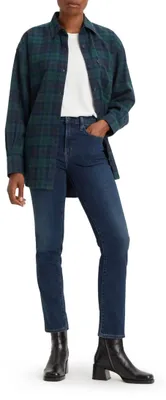 Immagine prodotto di Jeans da donna Levi's modello 724, vita alta e gamba dritta, colore Blue Swell, taglia 34W / 32L