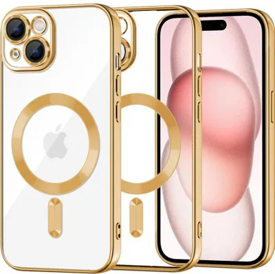 Produktbild von Luxury Crystal MagSafe Hülle für iPhone 15 - Gold KP38097