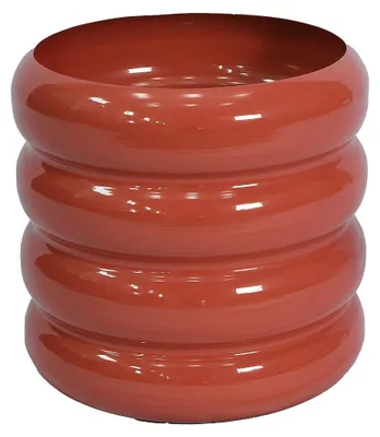 Produktbild von Blumentopfhülle aus Metall – Ø 32 x H 30 cm – Terrakotta – LUMOZA