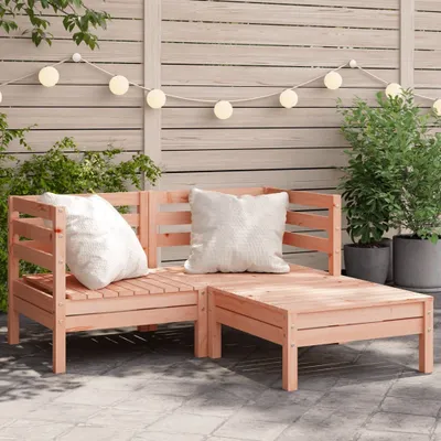 Produktbild von Design Gartensofa 2-Sitzer mit Hocker Massivholz Douglasie, Gartensofas 2024 Neu