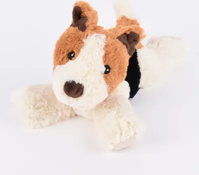 Produktbild von Habibi Plush Classic Wärmetier Hund braun schwarz weiß Hirse Füllung