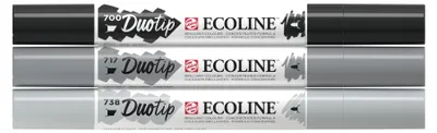 Produktbild von Talens - Duotip Ecoline 3er-Set schwarz und grau | 3 Stück