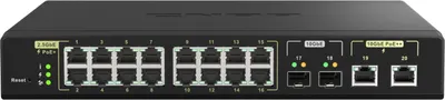 Immagine prodotto di Switch QNAP QSW-M2116P-2T2S (16x 2,5GbE PoE+ RJ45 / 2x 10GbE RJ45 PoE++ / 2x 10GbE SFP+)