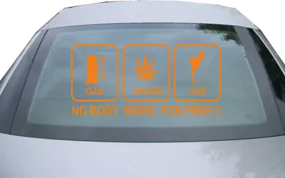 Produktbild von Indigos UG - Aufkleber Heckscheibe & Motorklappe DE6093 - orange - 600x285 mm - no body rides for free!! - Auto Scheiben Fenster Heckklappe Tuning Racing JDM - Die cut