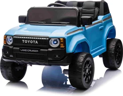 Produktbild von Elektrisches Kinderauto Toyota Landcruiser 12V, blau, breiter Einzelsitz, 2,4 GHz Fernbedienung, USB-/AUX-Eingang, Bluetooth, Federung, Lithiumbatterie, LED-Lichter, 2 x 25W Motor, ORIGINAL-Lizenz