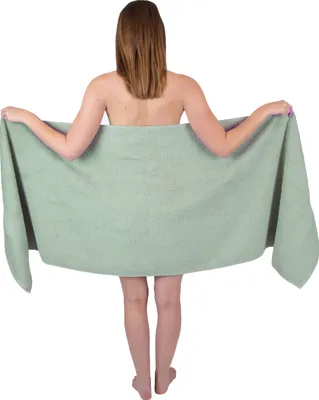 Produktbild von Betz Saunatuch 70 x 200 cm PREMIUM 100% Baumwolle Badetuch Liegetuch Strandtuch   Farbe: heugrün
