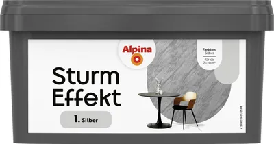 Produktbild von Alpina Wandfarbe Sturm Effekt silber 1 L