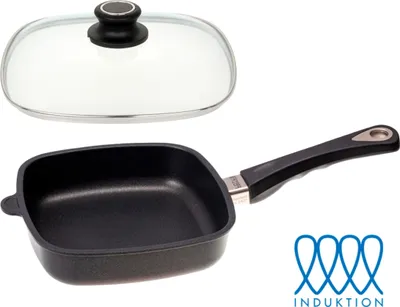 Produktbild von LOTUS Induktion Quadratpfanne 29cm Alu Guss mit Glasdeckel