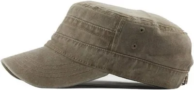 Produktbild von UAOOK Premium Army Cap Military Style Armee Hut Männer Sommer 100% Baumwolle Einstellbar Fiddler Flat Cadet Baseball Cap Retro Chapeau Unisex